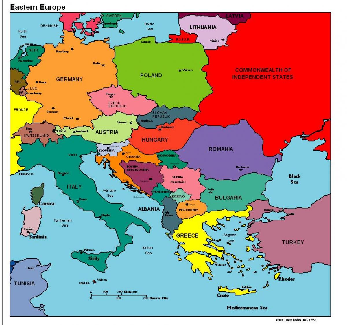 peta eropa menunjukkan Albania
