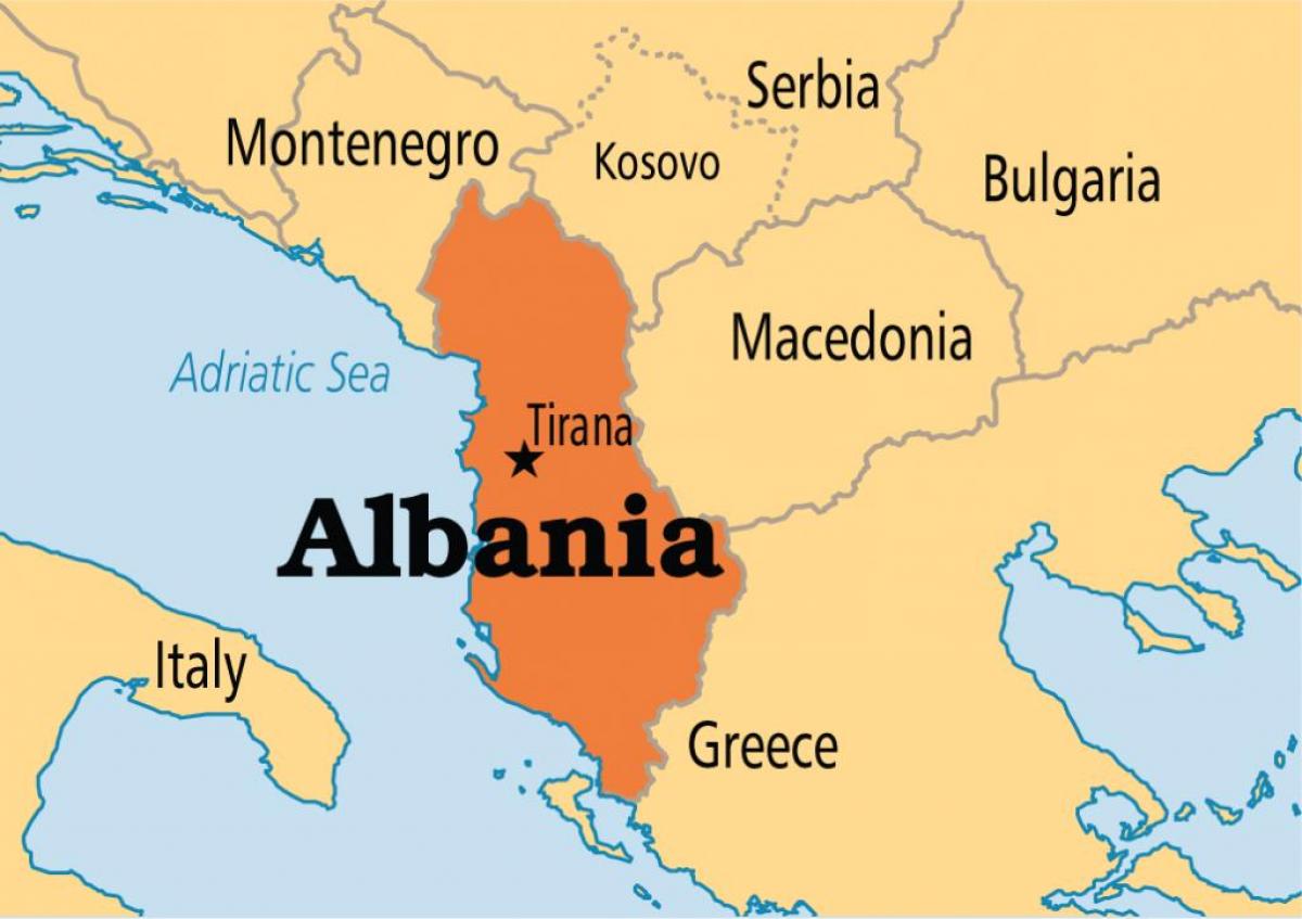 peta yang menunjukkan Albania