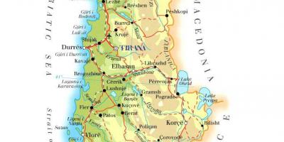 Peta dari peta fisik Albania