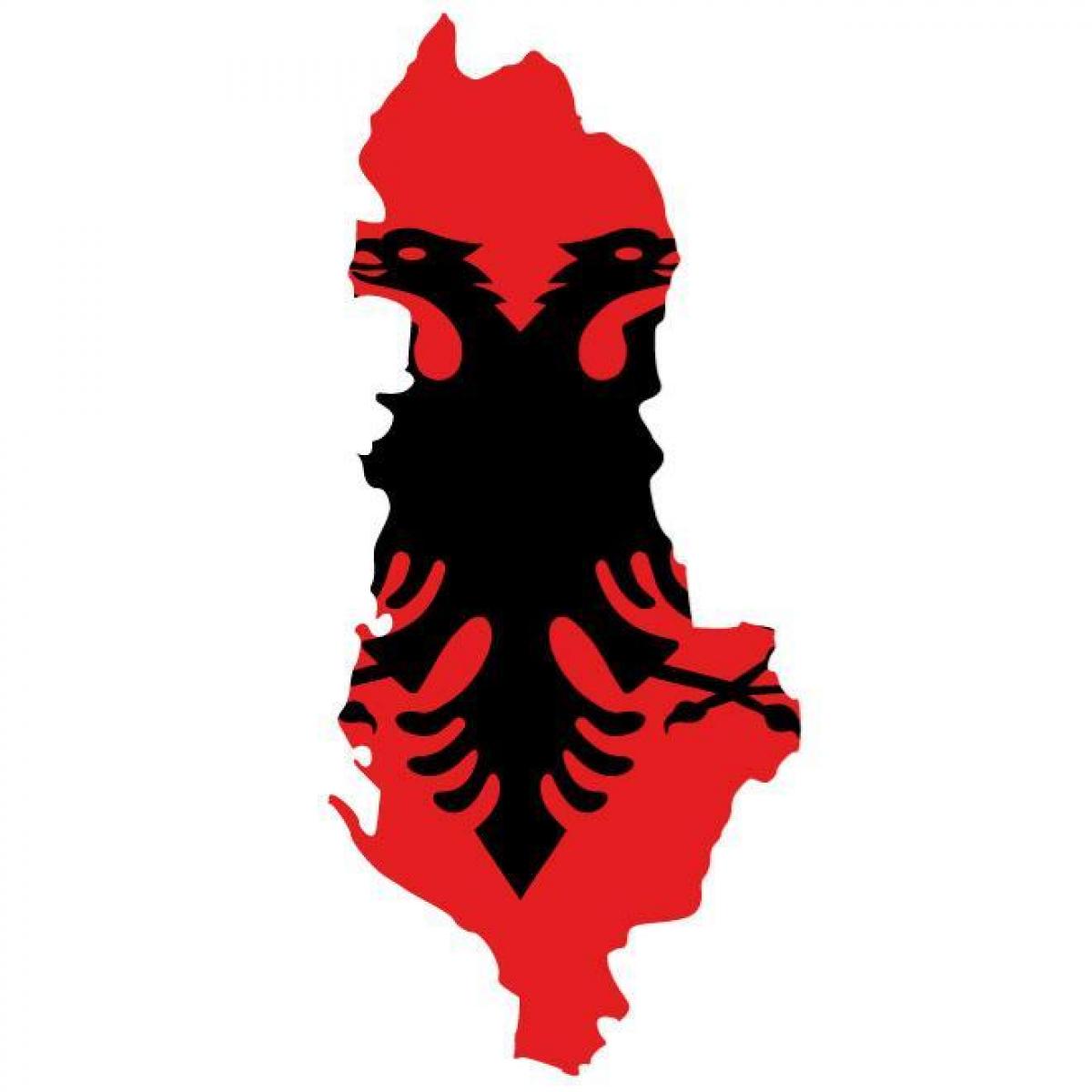 peta dari bendera Albania